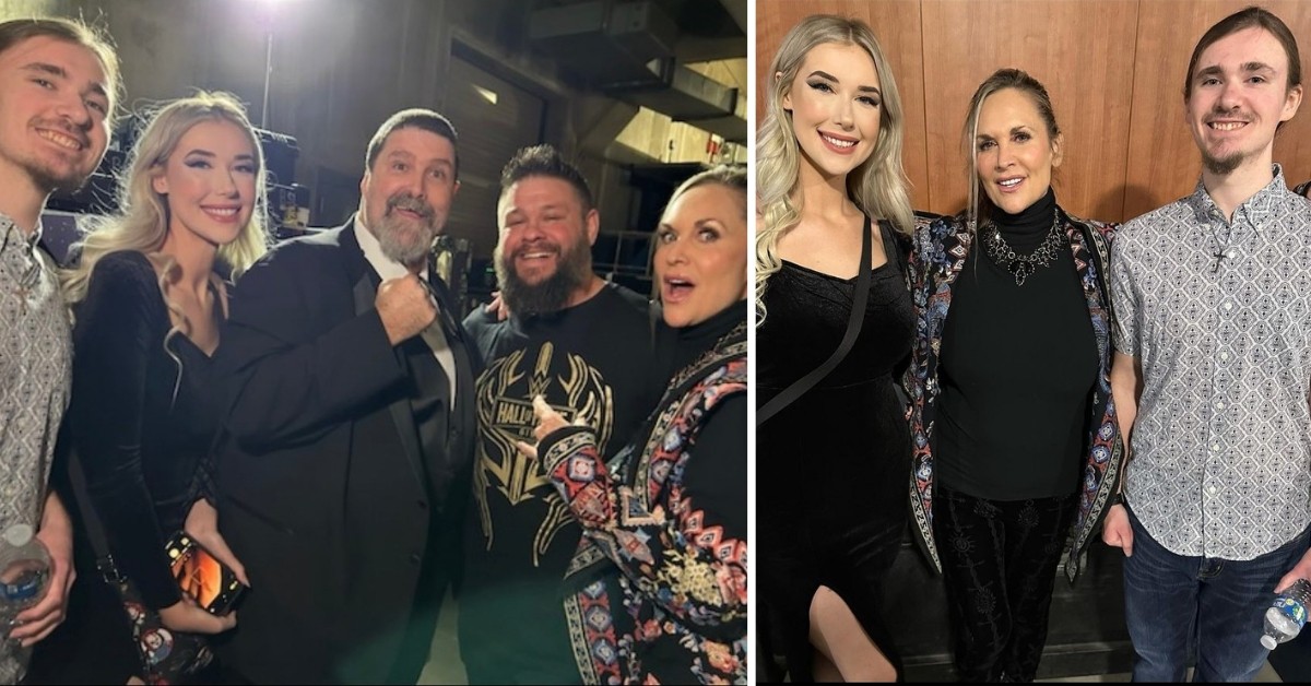 Noelle Foley and her family with Kevin Owens