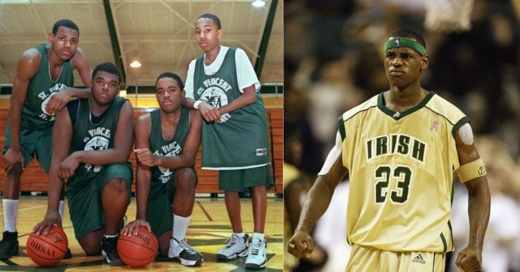 LeBron James with the Fab 5 in high school