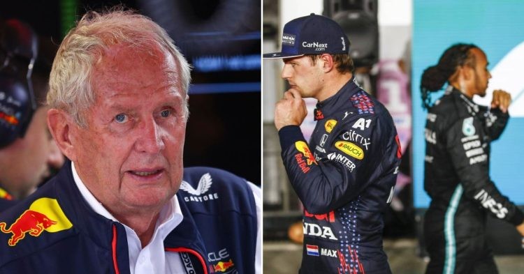 Helmut Marko not happy as Lewis Hamilton never apologized to Max Verstappen in 2021 (Credits - CUB News, Sky Sports)