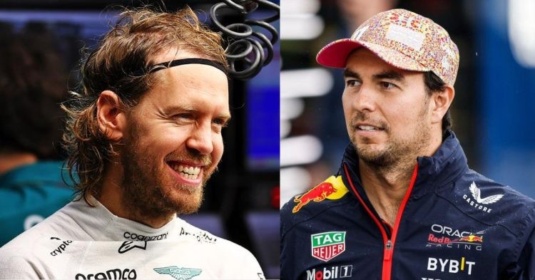 Sebastian Vettel (left), Sergio Perez (right) (Credits- Formula1News.co.uk, Twitter)