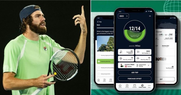 Reilly Opelka questioning the carbon tracker app of ATP