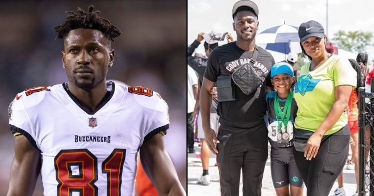 Antonio Brown with Wiltrice Jackson and daughter (Credit: CNN)
