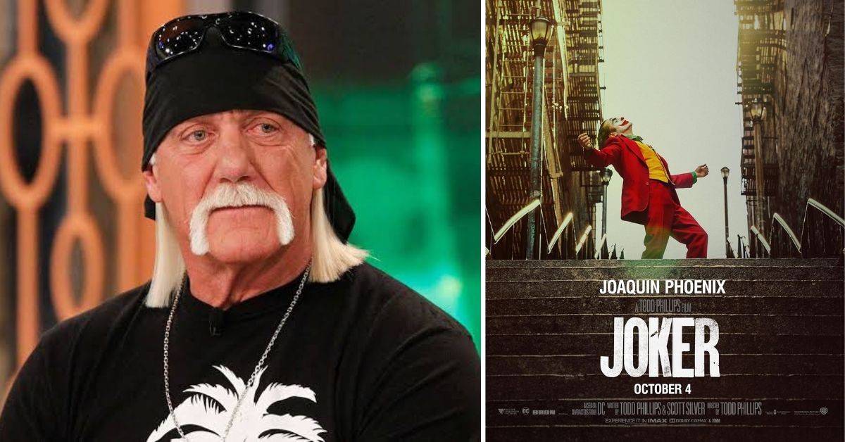 Hulk Hogan (left) and Joker poster (right)