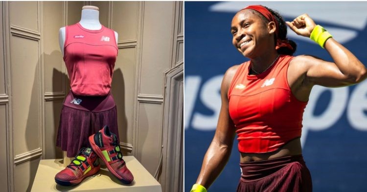 Memorabilia in the International Hall of Fame of Coco Gauff US Open winning outfit and shoes