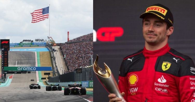 US Grand Prix (left), Charles Leclerc (right) (Credits- F1, F1 Chronicle)