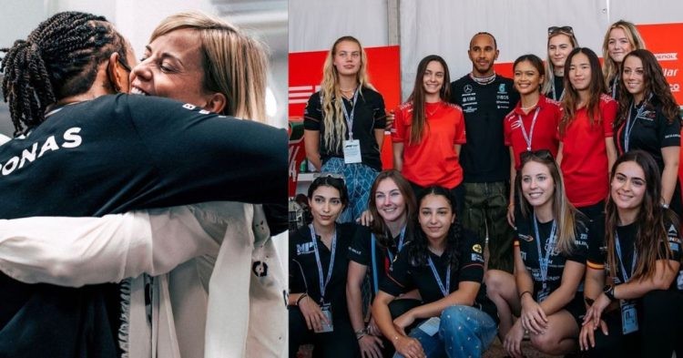 Suzie Wolff praises Lewis Hamilton for being the only driver to come down and show support for the women