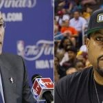 NBA commissioner Adam Silver and Ice Cube (Credit- Sporting News and Nick Tre. Smith Icon Sportswire, Getty Images)