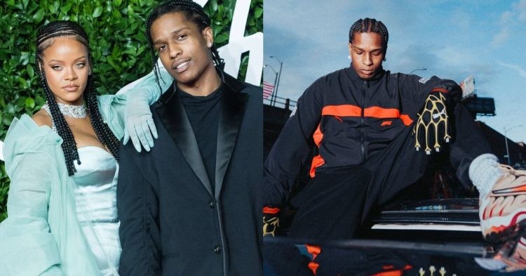 Rihanna and A$AP Rocky (left), A$AP Rocky for PUMA x Formula 1 collection (right) (Credits- Vogue France, Twitter)