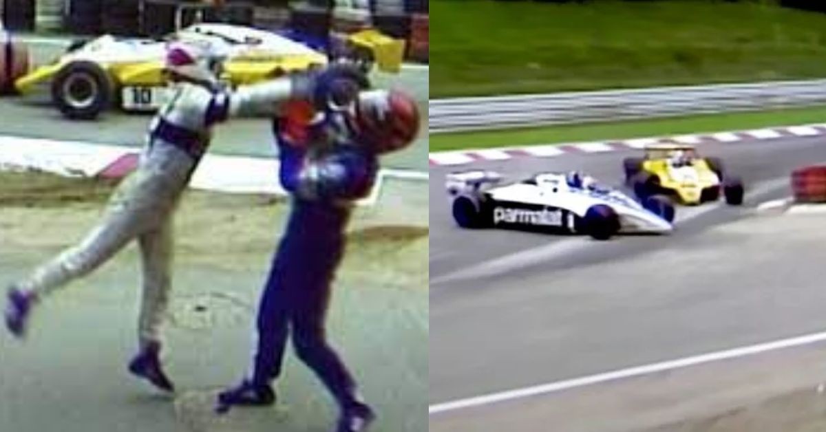 Nelson Piquet and Eliseo Salazar fight (left), Piquet and Salazar's crash (right) (Credits- Daily Star)