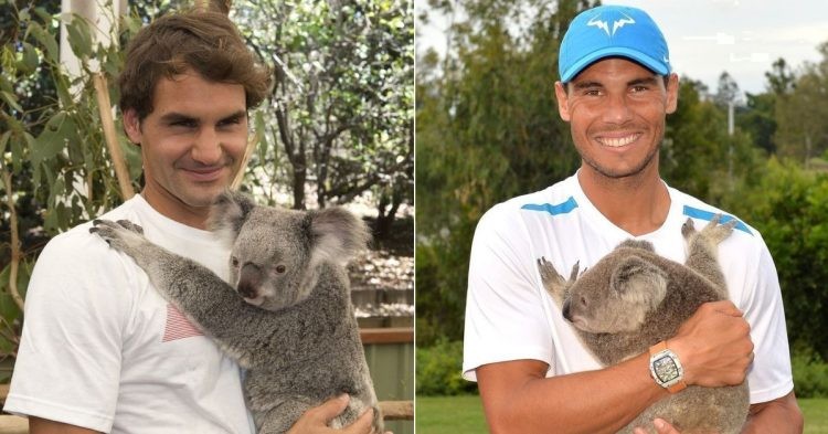 Roger Federer and Rafael Nadal with Koala bears. (Credits- X)