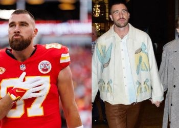 Travis Kelce and Taylor Swift (credits -X)