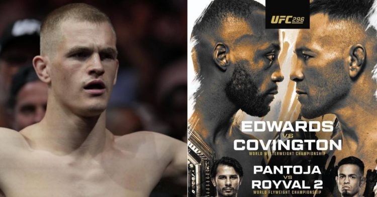 Ian Garry (left) and UFC 296 poster (right)