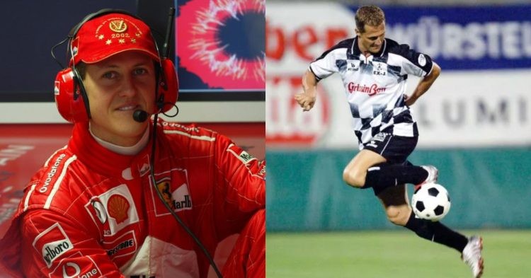 Michael Schumacher (left, right) (Credits- Crash.net, Daily Star)