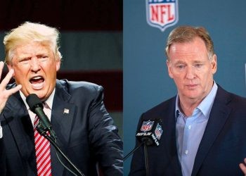 Donald Trump and NFL commisioner Roger Goodell (credits- AP Photo)