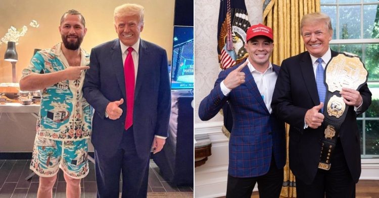 Jorge Masvidal and Colby Covington with Donald Trump