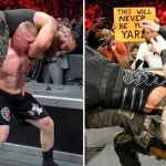 Braun Strowman, Brock Lesnar and Roman Reigns