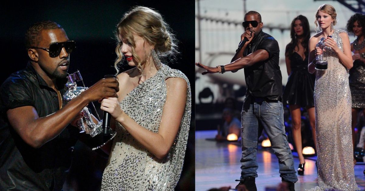 Kanye West ambushing Taylor Swift on stage