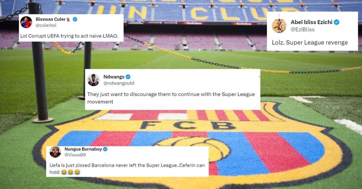 Soccer fans slam UEFA and show support for FC Barcelona