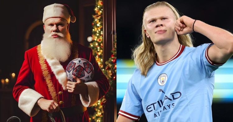 Report on Erling Haaland and Bukayo Saka as the Premier League duo join in on the Christman spirit in a comical way.