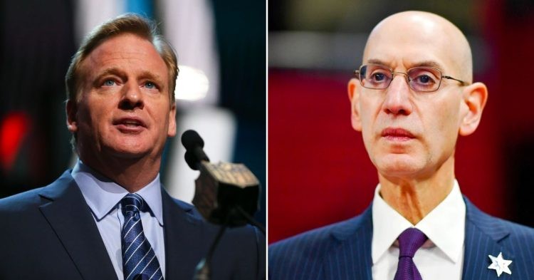 NFL Commissioner Roger Goodell and NBA Comissioner Adam Silver (Credits - Time and NBA.com)