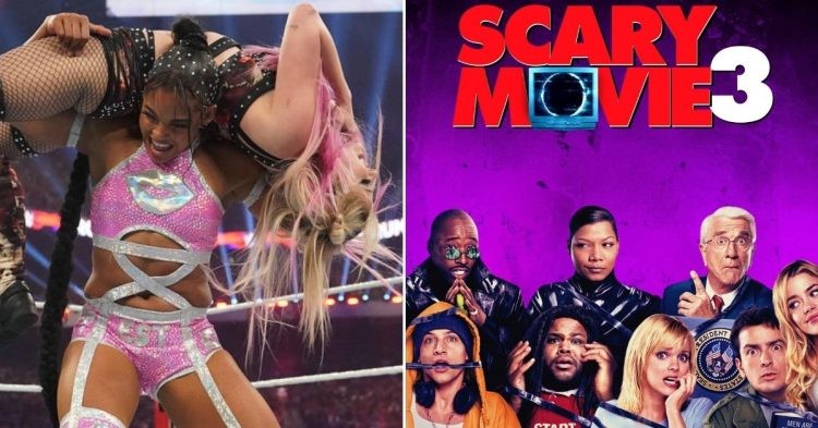 Bianca Belair and Alexa Bliss recreated a scene from the movie 'Scary Movie 3'