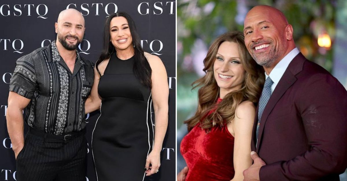 Dani Garcia and Dwayne Johnson with their current partners