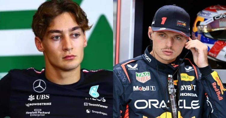 George Russell (left), Max Verstappen (right) (Credits- The Mirror, GPFans)