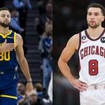 Golden State Warriors' Stephen Curry and Chicago Bulls' Zach LaVine