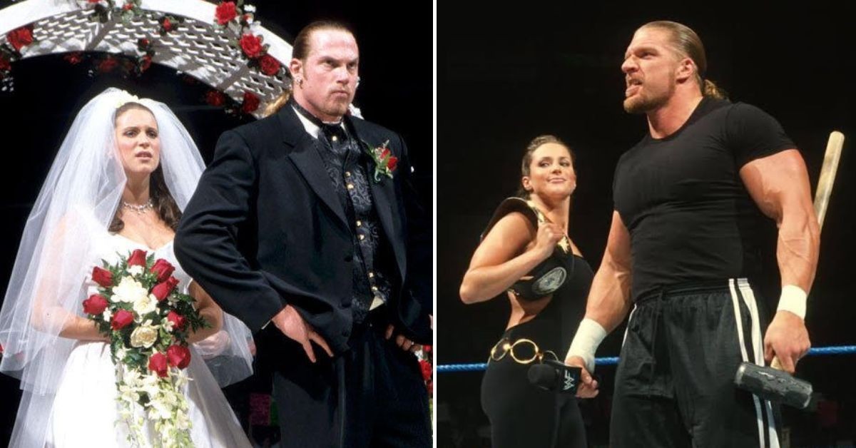 Stephanie McMahon with Test and Triple H