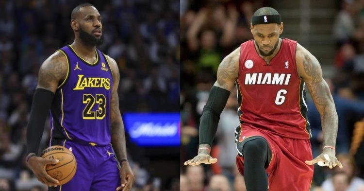 LeBron James with the Miami Heat and Los Angeles Lakers