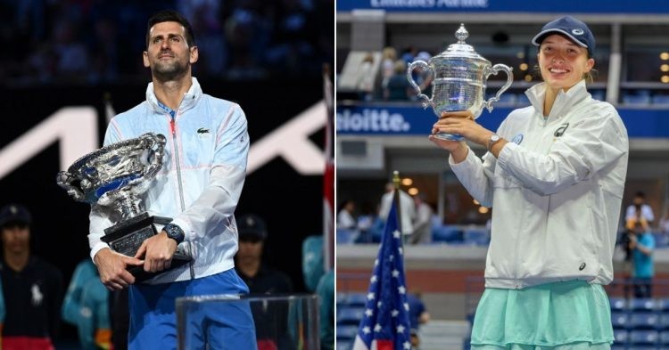 Novak Djokovic and Iga Swiatek. (Credits- Ray Giubilo, Rolex Newsroom)