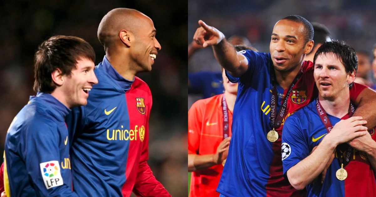Thierry Henry and Lionel Messi