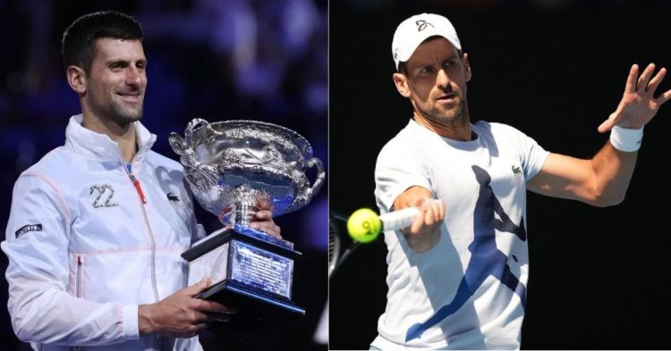 Novak Djokovic with his tenth Australian Open title