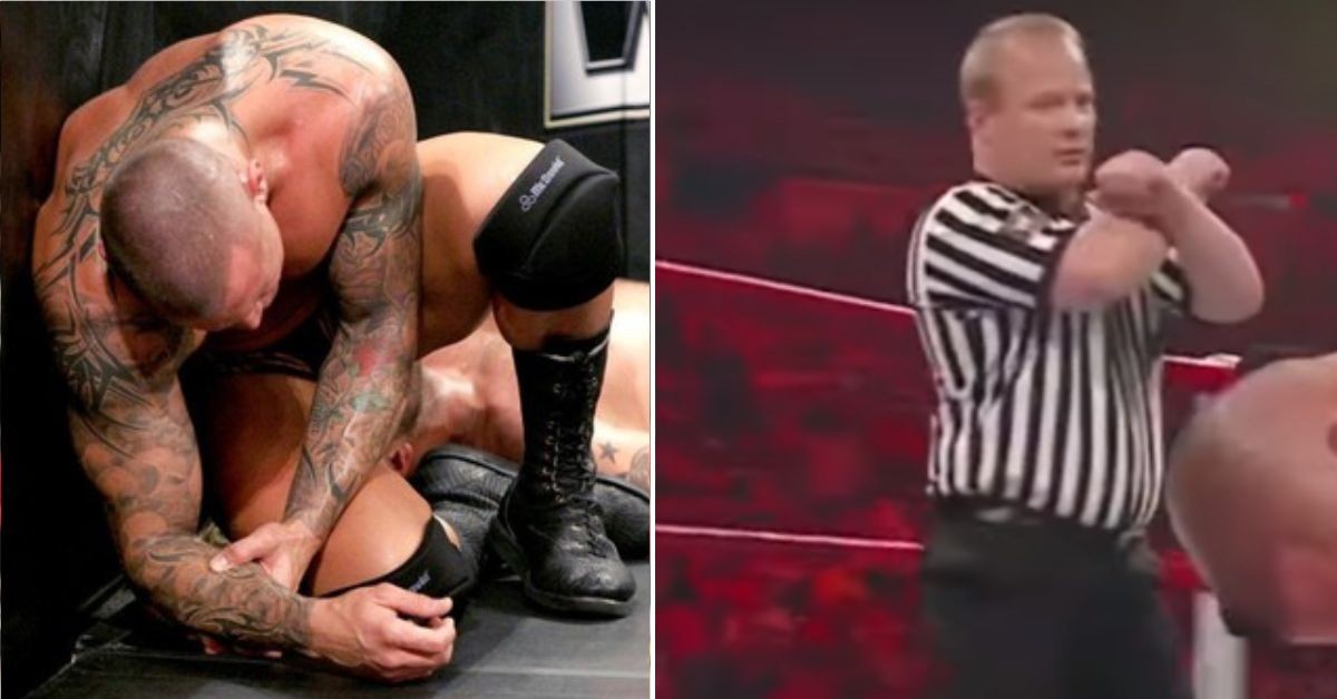 Randy dislocated his shoulder during the match