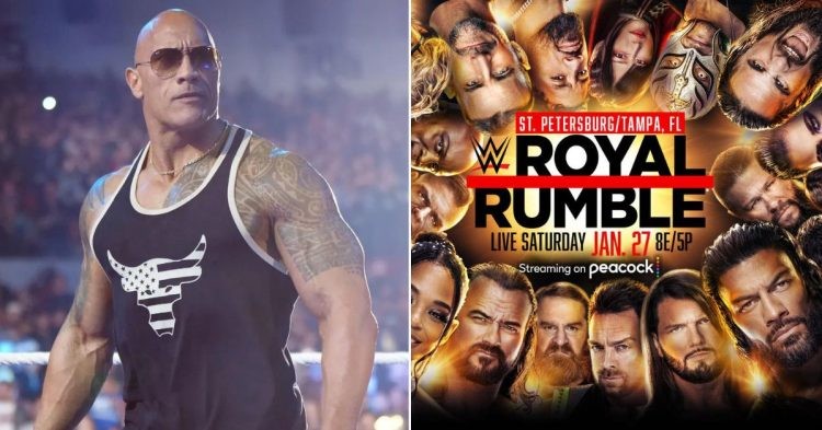 The Rock and Royal Rumble 2024 poster