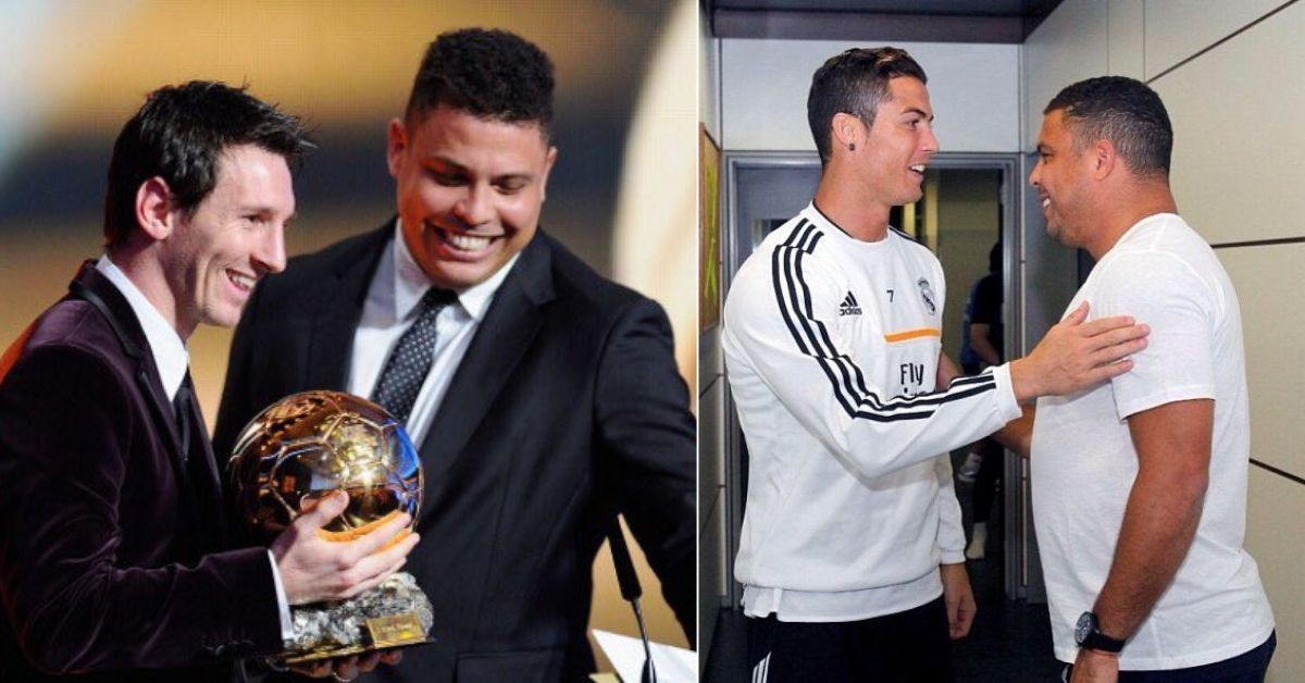 Ronaldo with Lionel Messi and Cristiano Ronaldo
