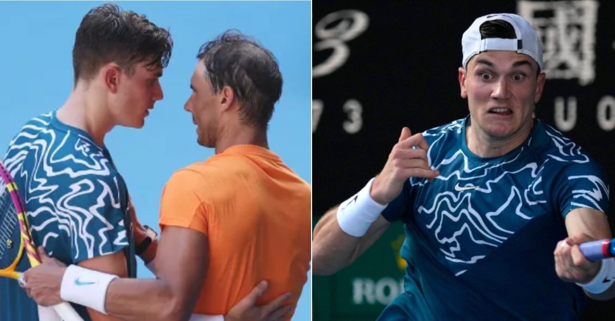 Jack Draper with Rafael Nadal during Australian Open 2023