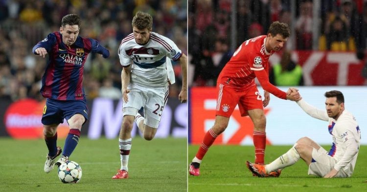 Thomas Muller and Lionel Messi