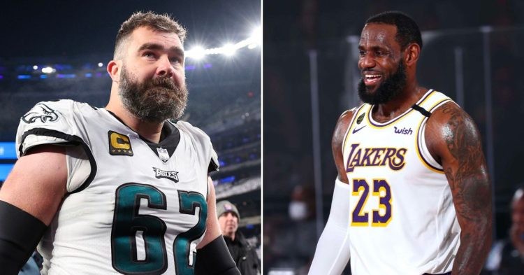 Jason Kelce and LeBron James (Credits - NBC Sports and People)