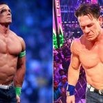 Image collage of John Cena saluting and Cena looking sad