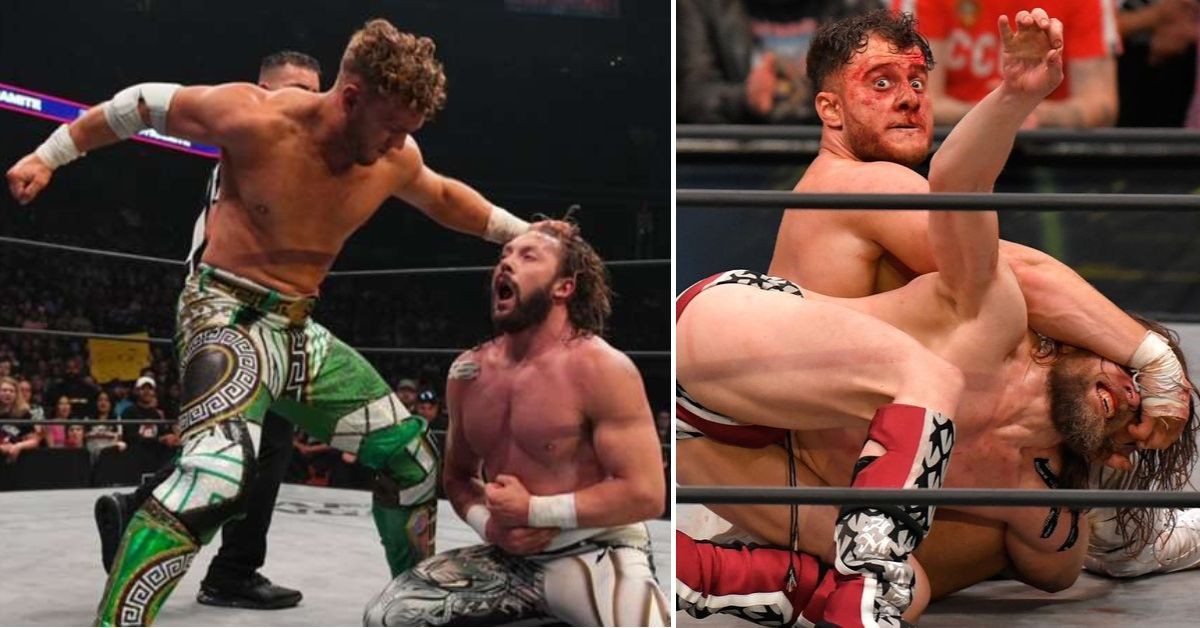 Image collage of Kenny Omega vs Will Ospreay and MJF vs Bryan Danielson