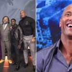 The Rock with the cast of Jumanji