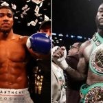 Image collage of Anthony Joshua and Deontay Wilder