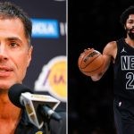 Lakers General Manager Rob Pelinka and Nets guard Spencer Dinwiddie (Credits - Getty Images)