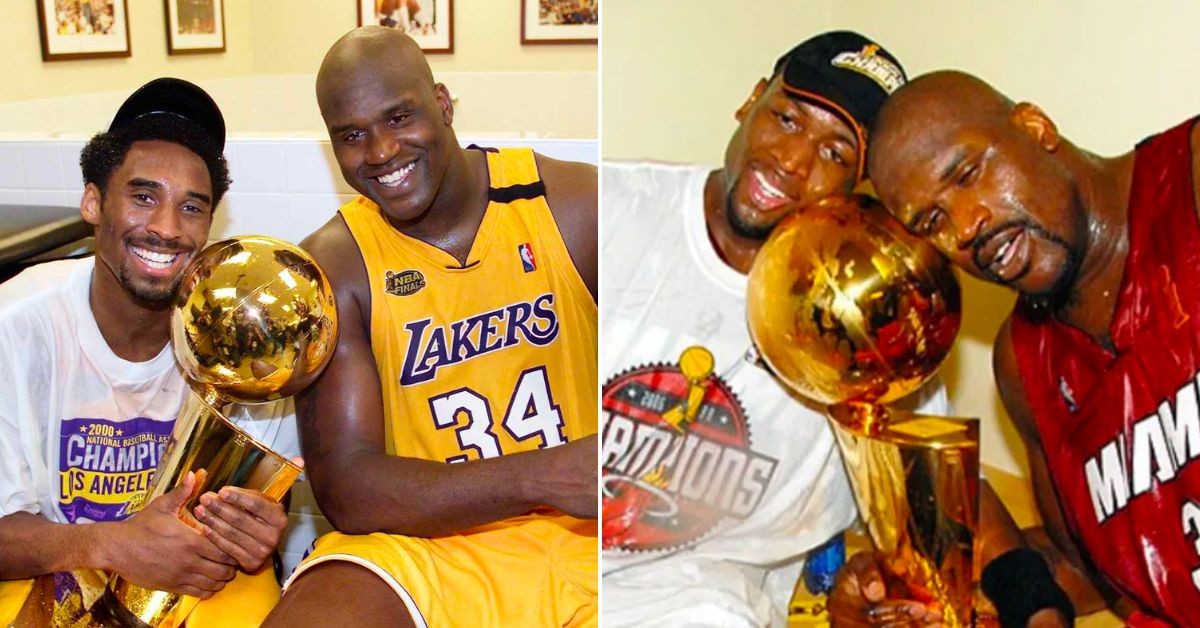 Shaquille O'Neal winning championships with Kobe Bryant and Dwyane Wade (Credits - People and USA Today)
