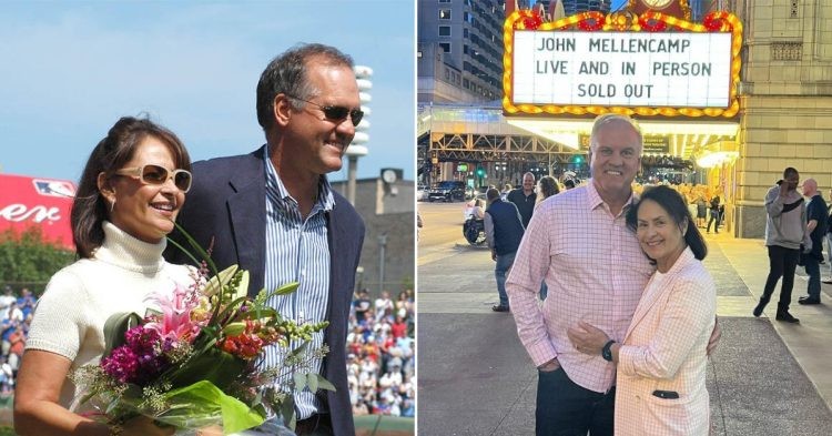 Ryne Sandberg with his wife Margaret (Credits - Chicago Cubs Photos (left) and Instagram (right))