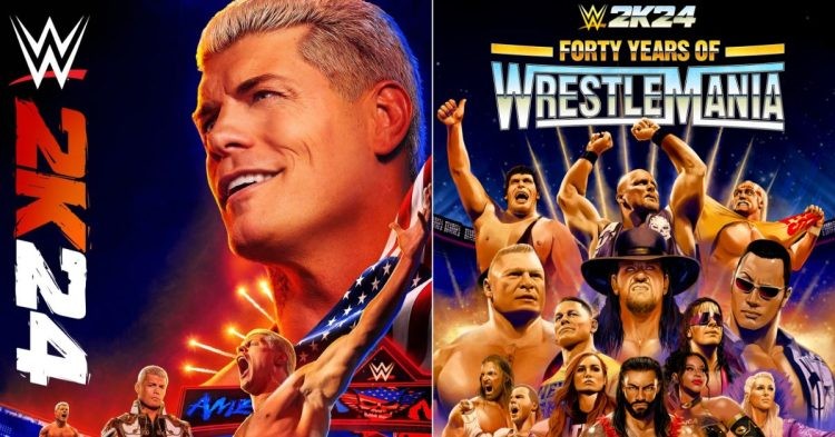 Image collage of Cody Rhodes for the cover and 40 years of WrestleMania cover poster