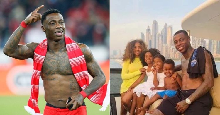 Quincy Promes, his wife Jamie Promes and children