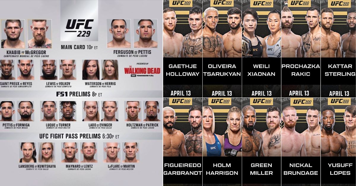 UFC 229 vs UFC 300 fight card