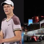 Jannik Sinner (left), Las Vegas Grand Prix 2023 (right) (Credits- WSJ, F1)